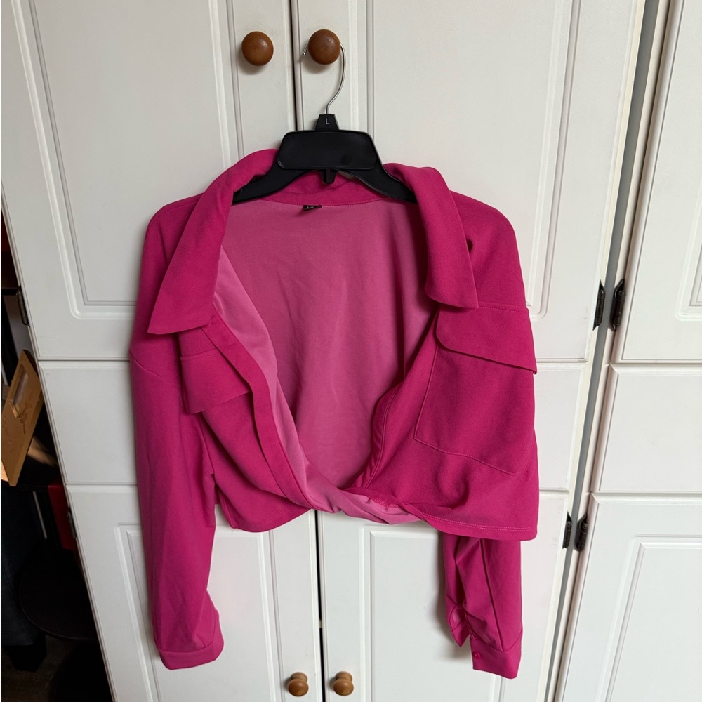 Vibrant Pink Cropped Jacket